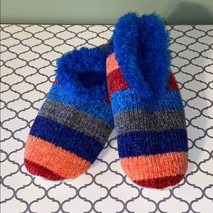 Striped Chenille Snoozie Slippers
